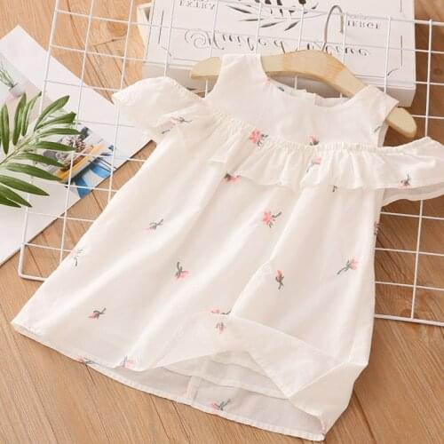 Baby Floral Dress 2020 Summer New Girls' Clothing Children off-Shoulder Princess Dress