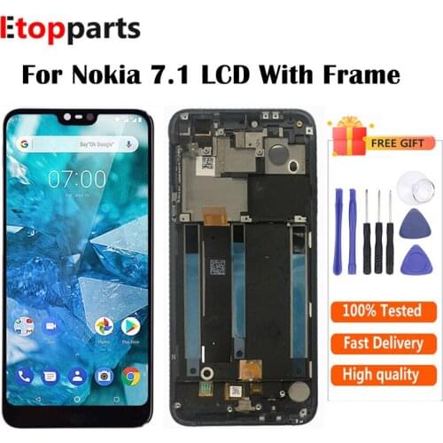 5.84" Display For Nokia 7.1 N7.1 TA-1100 TA-1096 LCD Display Touch Screen Digitizer Assembly With Frame Free Shipping