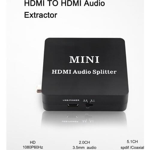 HDMI audio extractor HDMI to HDMI and Optical TOSLINK SPDIF + 3.5mm Stereo Audio Extractor Converter HDMI Splitter Adapter