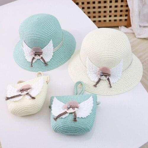 Summer Breathable Hat 2-10y Straw Hat Baby Girls Toddler Children Kids Beach Capsunscreen Bow Seaside Holiday Hat
