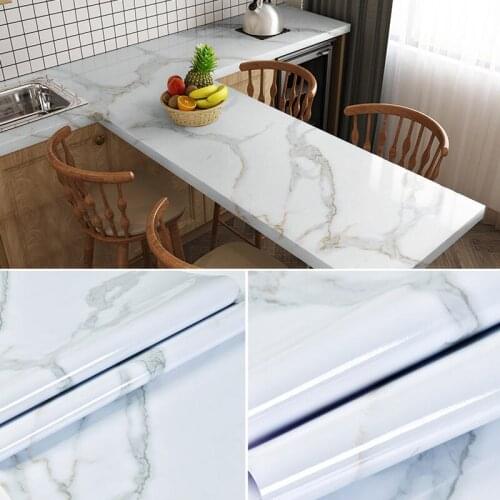 80cm Marble Contact Paper Vinyl DIY Self Adhesive Waterproof Wallpaper Wall Stickers Home Decor Kitchen Cabinets Restorative