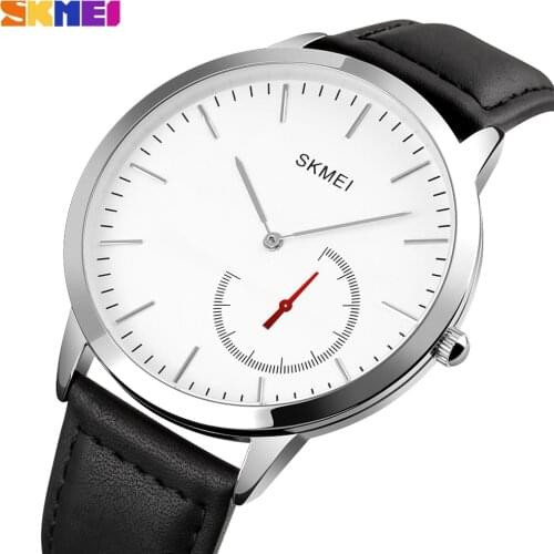 SKMEI Top Brand Luxury Quartz Mens Watches Fashion Leather Strap Male Clock Business Waterproof Wristwatch Relogio Masculino