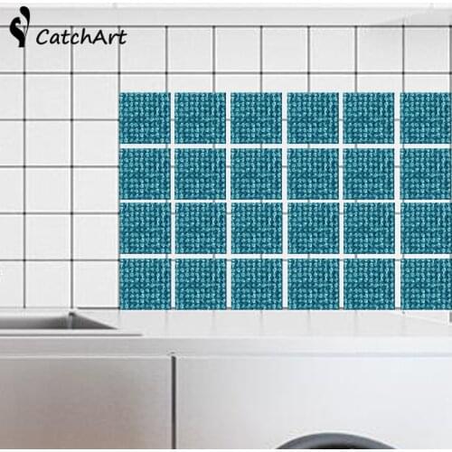 Retro Mosaic Tiles Stickers Waist Line Wall Sticker Kitchen Bathroom Toilet Border Waterproof Self adhesive Decals dropshipping