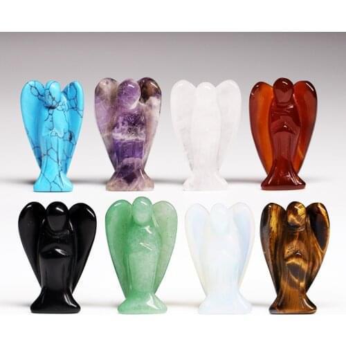 Natural Crystal Quartz Jewelry Decoration Angel Patron Saint Cure Gemstone Home Decoration Craft Gift DIY Gift