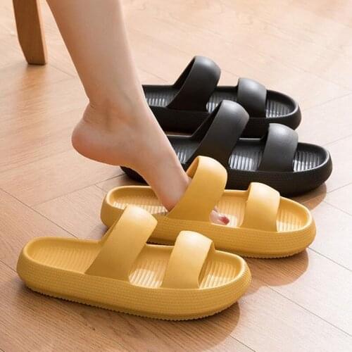 COSMAGIC New Summer Mute Indoor Slipper Women EVA Sole Soft House Floor Solid Men Bathroom Platform Non-slip Slide Shoe