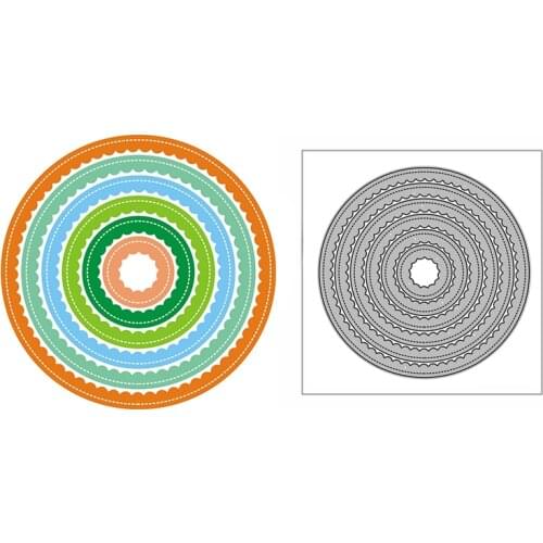 New Nested Inverted Scalloped Circles Craft Embossing Mold 2021 Metal Cutting Dies for DIY Decor Scrapbooking Album Card Making