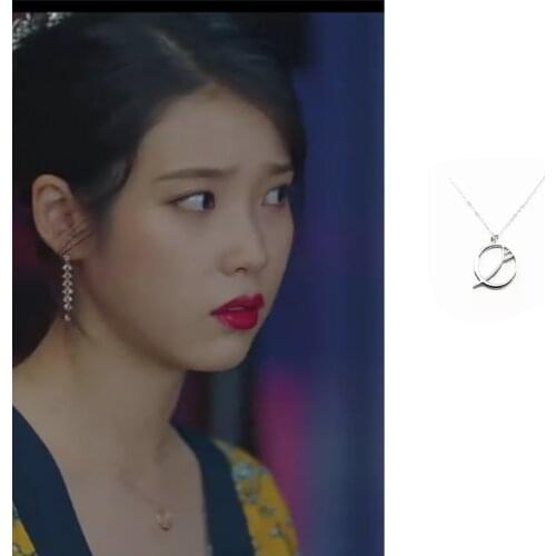 IU same Del luna hotel drama round Lee Ji Eun Moon Necklace fashion chain jewelry Valentines Day Gift