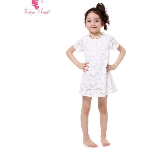 Toddler Girl Dresses Summer Short Sleeve Lace Dress White Party Girls Princess Dress Summer Dresses For Kids 2017