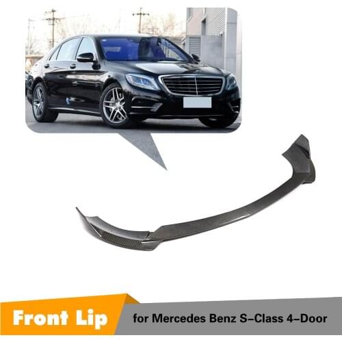 For Mercedes-Benz S Class S400L S500L S600L 4 Door Sport 2014 - 2017 Carbon Fiber Front Bumper Lip Spoiler