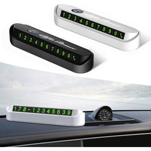 Stop Sign Temporary Car Parking Card Phone Number Card Plate for Alfa Romeo 159 147 156 Giulietta 166 Mito Stelvio Accessories