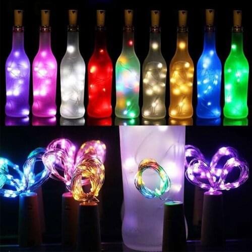 LED Wine Cork Lamp With Battery Wine Bottle Cork Lamps Holiday Christmas Wedding Decorations Star Copper Wire String Lights