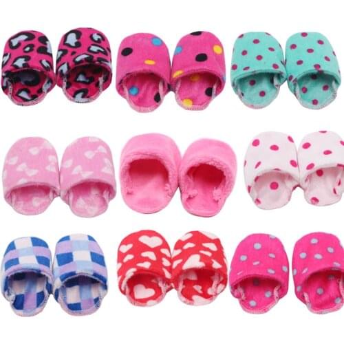 18 Inch American Doll shoes Winter wool slippers Casual shoes newborn shoe Girls Baby toys fit 43 Cm Boy Dolls s133