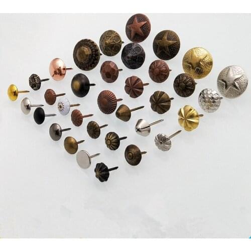 50-100pcs Thick decorative upholstery nails for Jewelry box Gift Case sofa nail round head pin Furniture Pushpin Hardware