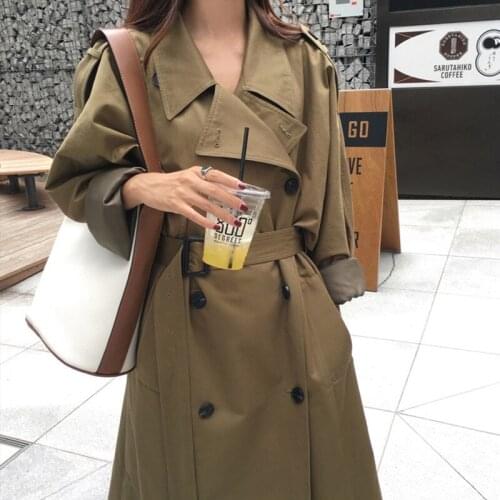 Women jacket clothes Double breasted long coat trench women army green jacket women trench coat for women windbreaker coat