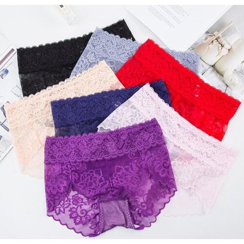 Wome cotton Mid-rise briefs summer sexy Paragraph non-trace breathable Bud silk pants Japanese Big yards Appeal underwear