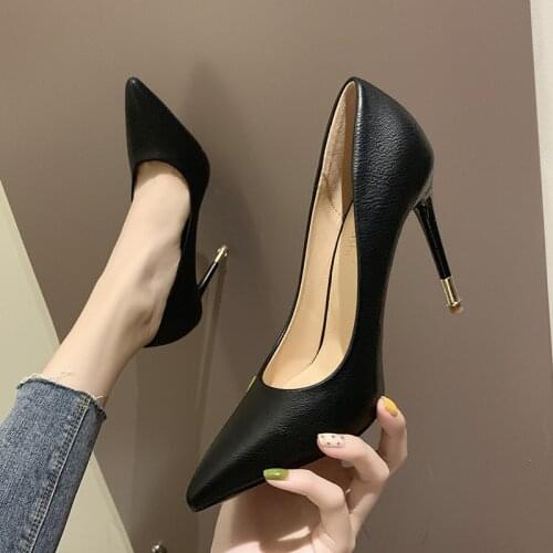 10cm High Heels Women Stiletto Point Toe Woman Sexy Heels Pumps Black Shoes For Female