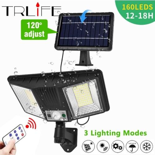 160leds Split Solar Wall Lamp LED Outdoor Indoor IP65 Waterproof Solar Light With Body induction Bright Lighting For Courtyard