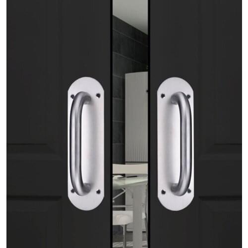 2 Piece Door Handle Stainless Steel Fire-proof Satety Door Pull Push Heavy Wooden Garden Doors Handles 280x68mm Furniture Handle