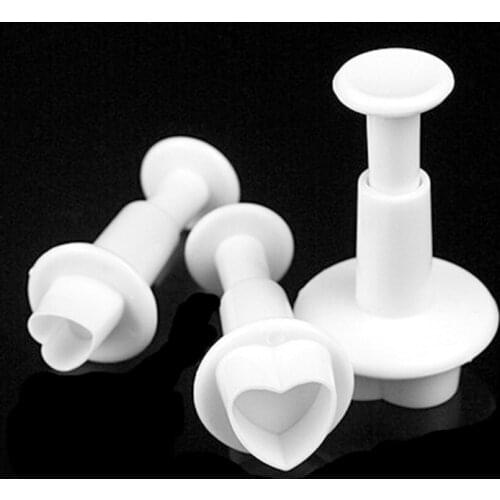 3pcs/set Valentine Love Heart Fondant Cutter Cake Cookie Decorating Mold