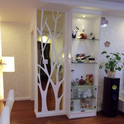 3D Mirror Acrylic Wall Sticker Tree pattern Mirror Wall Sticker for living Room bedroom home decoration
