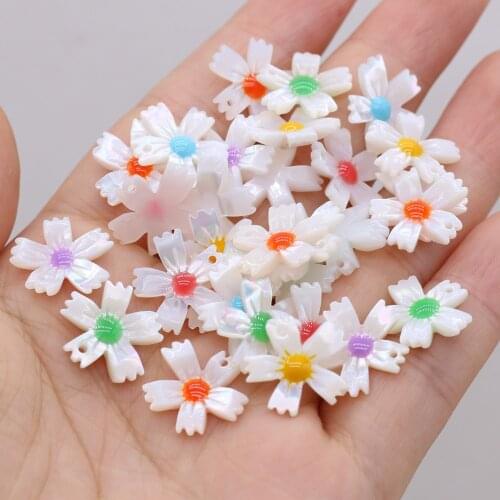 5Pcs Natural Seawater Shell Mother Of Pearl Shell Flower For Jewelry Making DIY Earrings Necklace Bracelet Accessory