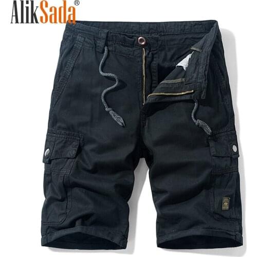 Aliksada 2021 Summer New Multi-Pocket Tooling Cotton Loose and Comfortable Casual Mens Shorts, Fashion Trend All-Match Shorts