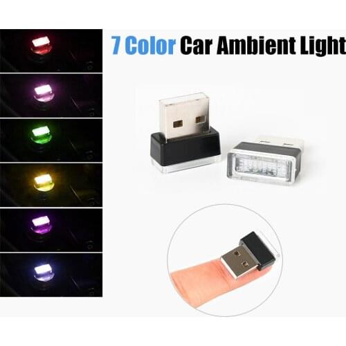 7 Colors 3/7PcsMini USB Light LED Modeling Light Car Ambient Light Neon Interior Light Car Interior Decorative Light Car Goods
