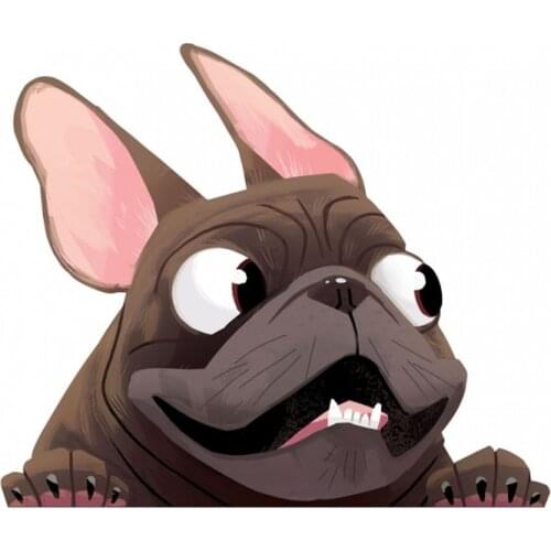 B0525# 13CM/17CM Self-Adhesive Decal French Bulldog V5 Car Sticker Waterproof Auto Decors on Bumper Rear Window Laptop