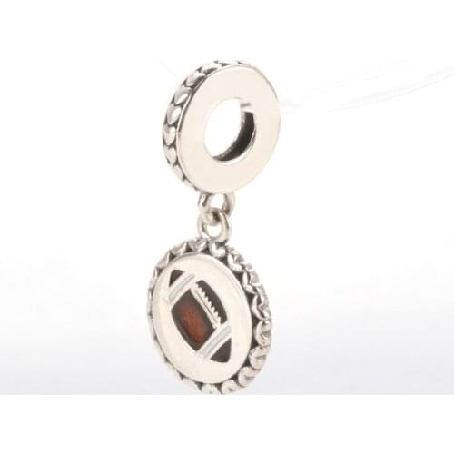 Bewill S925 Sterling Silver Olive Pendant Rugby Pendant Simple New Diy Bracelet