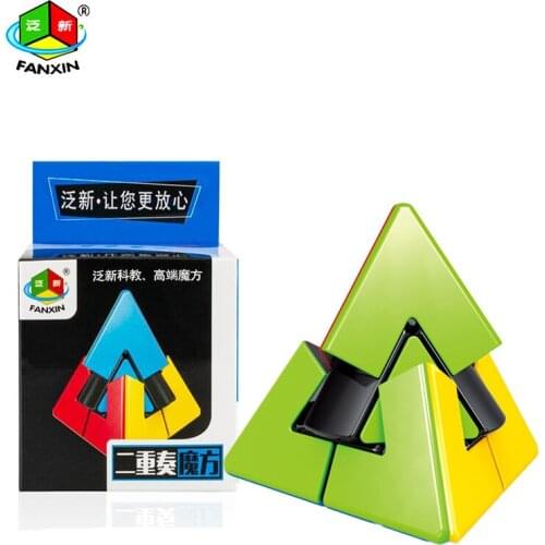 Fanxin 2x2 Double Pyramid cube 2 layers abnormity tower Pyramid duet magic Cube kid educational toy Gift