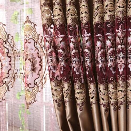 Fabric Elegant Luxury Blackout Curtains For Living Room Pink Blinds Jacquard Drapes Damask European Window Treatments Panels