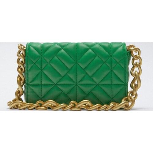 Branded Womens Shoulder Bags 2021 Metal Thick Chain Quilted Designer Purses and Handbag Women Clutch Bags Ladies Hand Bag