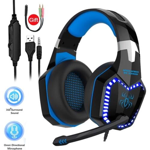Over Ear Computer Headset Gamer For PS5 ps4 PC Cell phone Wired Headphone With Microphone Noise Canceling Stereo Gaming Helmet