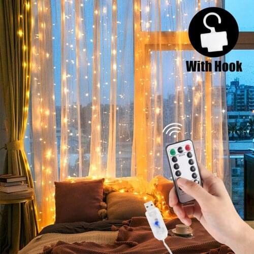 1/2/3m String Lights Fairy Garland Lights Remote Lighting Curtain Lamp Remote Control LED Lighting Stripe 2021 New Year Decor