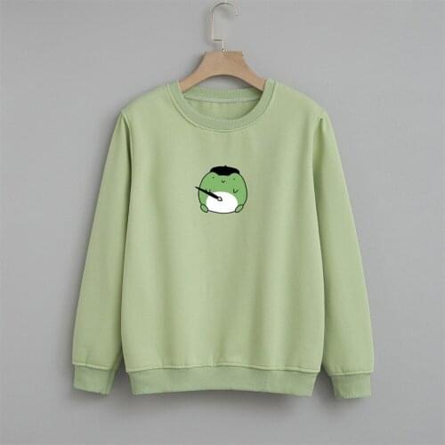 Frog Sweatshirt Cotton Harajuku Funny Graphic Hoodies Best Friends Streetwear Women Jogging Femme Cute Sweetshirt for Girls Tops