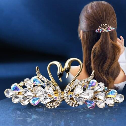 Crystal Zircon Swan Decor Hair Top Clip Hair Decor Bridal Hair Accessories Crystal Hair Antique Tassel Hair Clips Jewelry