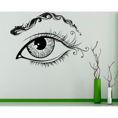 Beauty Salon Girl Eye Art Fashion Wall Sticekers Home Room Decor Vinyl Wall Decals Pretty Eye In Detail Special Mural Wm-232