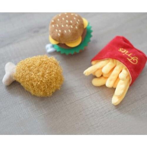Soft Dog Toys Plush Pet Dog Toys for Dogs Hambuger Puppy Squeaker Sound Toy Jouet Chien Funny Puppy Small Dogs Interactive Toy