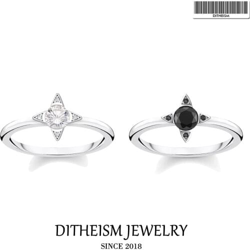 Ring Classic Design White Black Good Zircon Stones 925 Sterling Silver 2021 Brand New Women Jewerly Forever Love Bijoux Gift