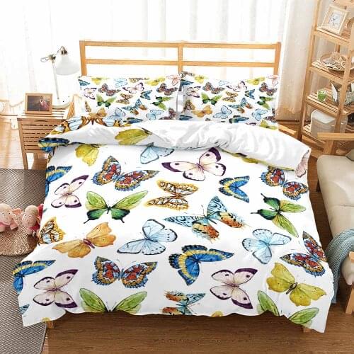 2/3 Pieces Cartoon Animals Bedding Set Home Textile Duvet Cover Colorful Luxury Bed Cover Set For Kids Adults Bed Quilt Cover