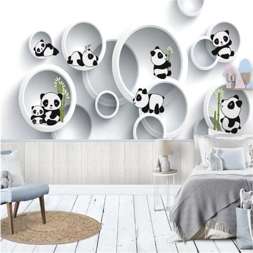 Milofi custom wallpaper mural 3d nordic cartoon panda childrens room background wall