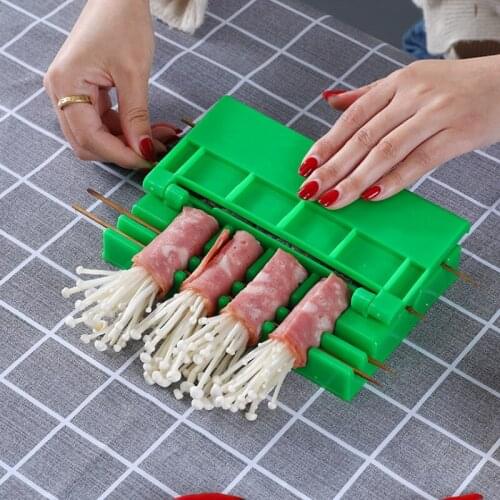 BBQ Meat String Machine Skewers Kebab Maker Barbecue Stringer Multifunctional Box Beef Vegetable ToFu Grill Kitchen Accessories