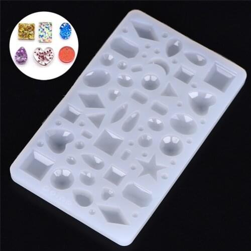 Many Kinds Of Diamonds Stars Rounds Jewerly Shape DIY Ear Studs Pendant Epoxy Fondant 3D Silicone Mold Baking Tool