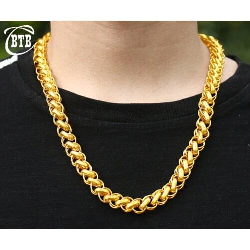 Fashion Boutique Large Vietnam Shajin Thick Domineering Muslim Islamic Necklace Luxury Jewelry Mens Necklace Wholesale