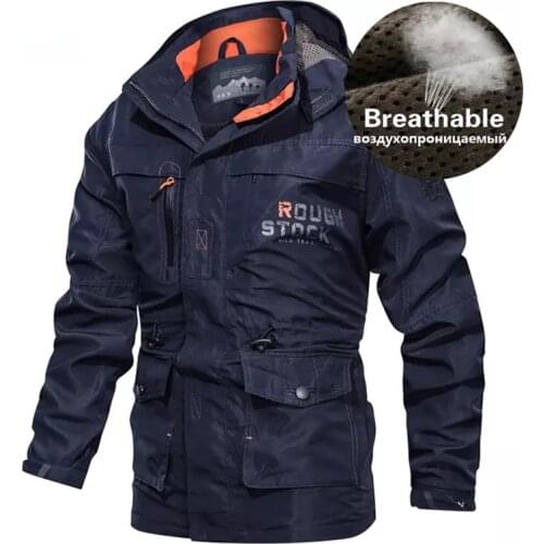 Mens Army Military Bomber Jacket Tactical Breathable Coat Spring Autumn Multi-pocket Waterproof Casual Jackets Plus Size 5XL