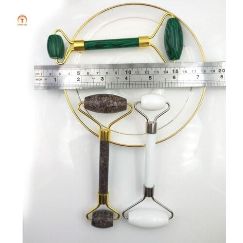 Natural Malachite Obsidian Roller Massage Stick Germanium Stone Roller Massager relieve fatigue Brush Skin Health Beauty Tool