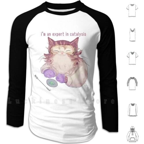 Catalysis Kitty hoodies long sleeve Cat Chemistry Catalysis Cute Science Biology Kitty