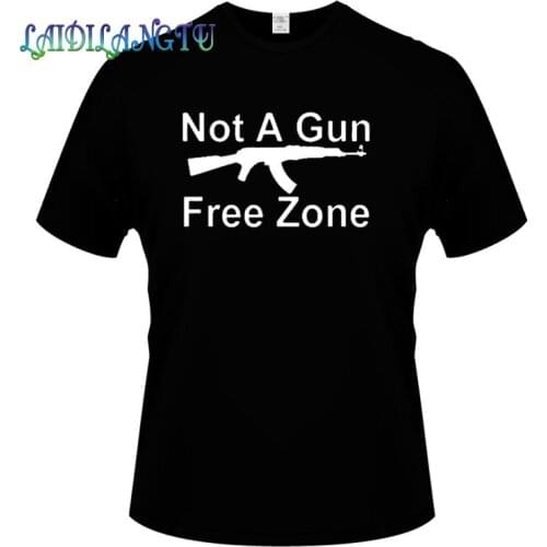 Novelty Not A Gun Free Zone Ak 47 Second Amendment 2 Plus Size O-Neck T-shirts Fashion Streetwear Hip-Hop Short sleeve Tops Tees