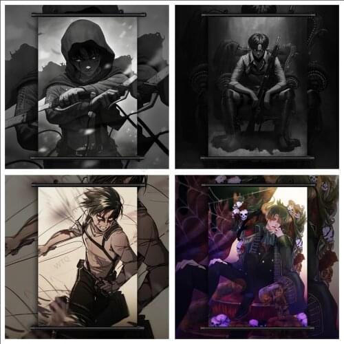 Anime Retro Posters Attacked Titan Rivaille Ackerman (Titan Rivaille Ackerman) Canvas Canvas Art Poster Home Decoration Painting