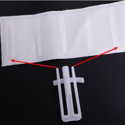 Plastic White 7cm Shower Curtain Hanger Glider Hooks Fitted Pleated Sheer Curtain Accessories Tie Rings Hook DIY For Pole Decor